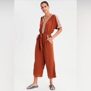 American Eagle Outfitters Fall Jumpsuit Rust